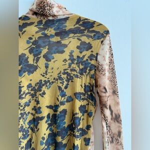 Callipygian Printed Mesh Turtleneck